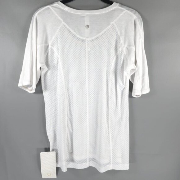 NWT LULULEMON PURI-TEE Breathable Short Sleeve Mesh Burnout White Size 10 - Picture 8 of 14